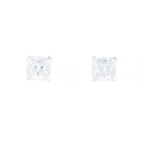 Sterling Silver Square CZ Stud - link has visual effect only