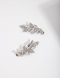 Rhodium Diamante Leaf Clip Pack - link has visual effect only