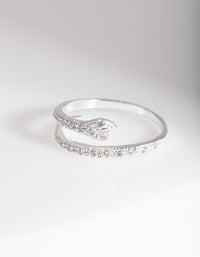 Sterling Silver Diamante Snake Ring - link has visual effect only