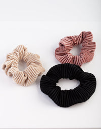 Neutral Velvet Cord Scrunchie 3 Pack - link has visual effect only