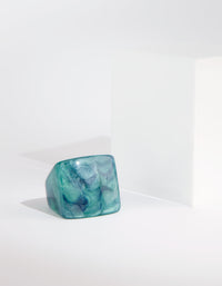 Green Acrylic Square Ring - link has visual effect only