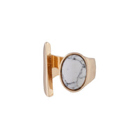 Gold Open Band Howlite Stone Ring - link has visual effect only