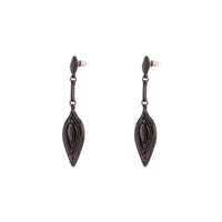 Black Textured Drop Earrings - link has visual effect only