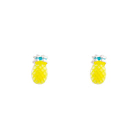Yellow Bright Pineapple Stud Earrings - link has visual effect only