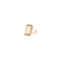 Gold Facet Stone Cushion Set Ring - link has visual effect only