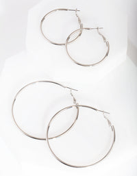 Rhodium Mixed Hoop Earring Pack - link has visual effect only