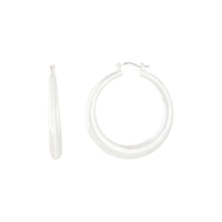 Silver Circular Tube Hoop Earrings - link has visual effect only
