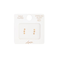 Gold Plated Sterling Silver Triple Dot Stud Earrings - link has visual effect only