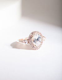 Rose Gold Cubic Zirconia Teardrop Ring - link has visual effect only