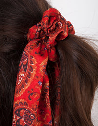 Red Paisley Long Scarf Scrunchie - link has visual effect only