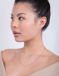 Gold Plated Sterling Silver Box Chain Necklace - link has visual effect only