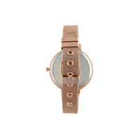 Rose Gold Thin Mesh Diamante Watch - link has visual effect only
