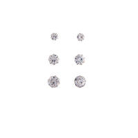 Rhodium Trio Diamante Earring Pack - link has visual effect only