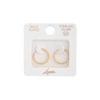 Gold Plated Sterling Silver 16mm Matte Hoop Earrings - link has visual effect only