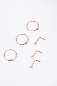 Fine Gold Nose Ring 6-Pack - link has visual effect only