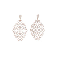 Rose Gold Diamante Intricate Stone Earrings - link has visual effect only