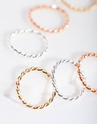 Mixed Metal Twisted Faux Body Rings - link has visual effect only