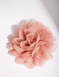 Pink Fabric Mesh Rose Clip - link has visual effect only