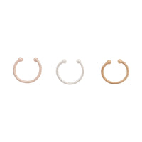 Mixed Metal Diamond Cut Septum Nose Ring Pack - link has visual effect only