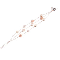 Rose Gold Multi Textured Bead Station Bracelet - link has visual effect only