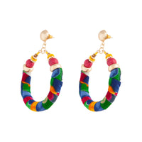 Multi Drop Circle Fabric Wrap Earrings - link has visual effect only