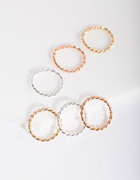 Mixed Metal Twisted Faux Body Rings - link has visual effect only