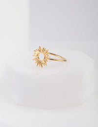 Gold Plated Sterling Silver Sun Burst Ring - link has visual effect only