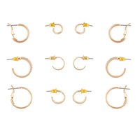Gold Diamante Sleeper Hoop Earring 6 Pack - link has visual effect only