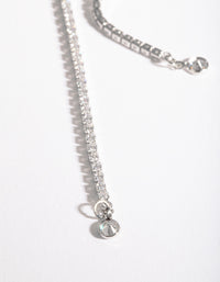 Silver Cubic Zirconia Lariat Necklace - link has visual effect only