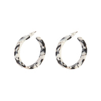 Black White Acrylic Tortoiseshell Hoop Earrings - link has visual effect only