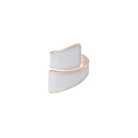White Enamel Wrap Ring With Rose Gold Trim - link has visual effect only