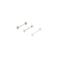 Surgical Steel Diamante Clear Tongue Bar Pack - link has visual effect only