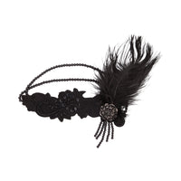 Black Gatsby Feather Headband - link has visual effect only