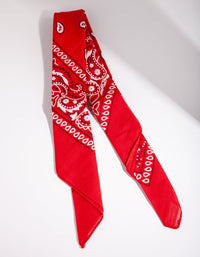 Red Paisley Bandana Hair Scarf - link has visual effect only