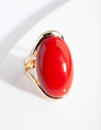 Red Statement Stone Gold Ring - link has visual effect only