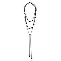 Black Multi Row Y Neck Necklace - link has visual effect only