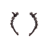 Black Flower Double Cuff Earrings - link has visual effect only