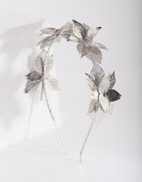 Silver Cluster Leaf Headband - link has visual effect only
