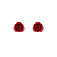 Single Red Rose Stud Earrings - link has visual effect only