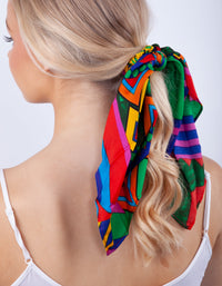 Bright Geometric Print Scarf Scrunchie - link has visual effect only