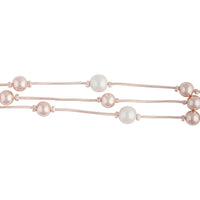 Rose Gold Pearl Bead Station Bracelet - link has visual effect only