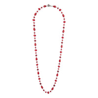 Red Glass Bead Station Necklace - link has visual effect only