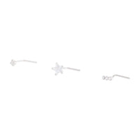 Sterling Silver Diamante Bar & Star Nose Stud Pack - link has visual effect only
